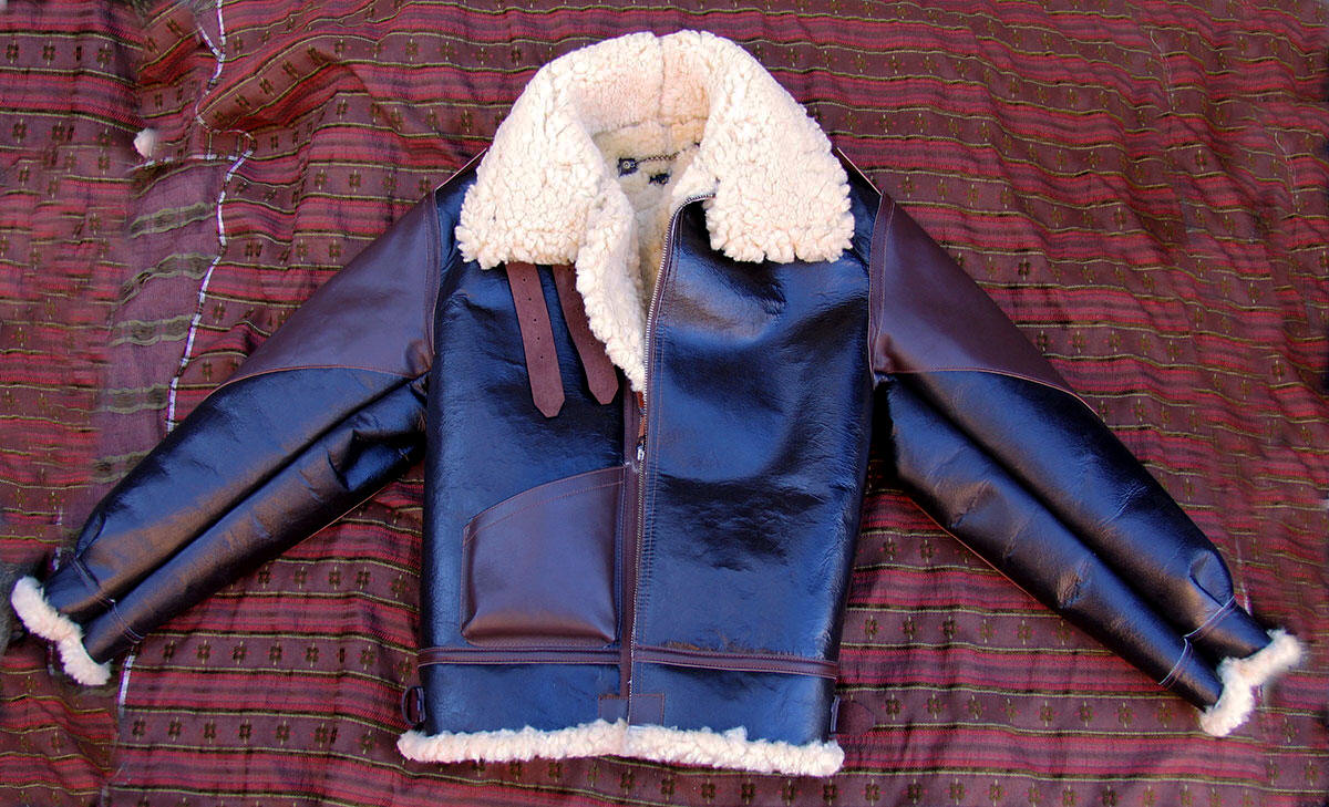 B-3 Sheepskin Leather Flight Jacket Motorcycle Clothing