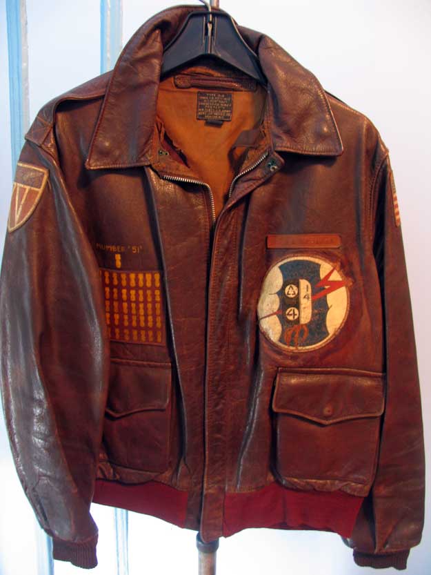 Lt. A. Epstein, 720th Bombardment Squadron, 450th Bombardment Group Original A-2 Horsehide Flight Jacket