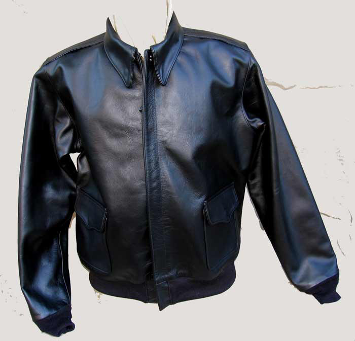 A-2 Flight Jacket Black Horsehide Lost Worlds