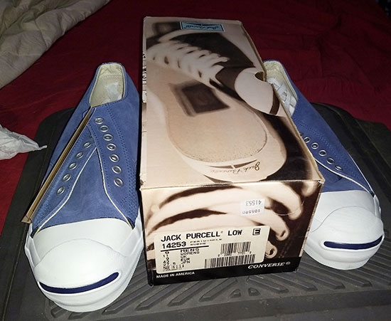 Original Vintage USA Converse Jack Purcell M15243Navy (Peregrine) Suede) Men's Sneakers 9M