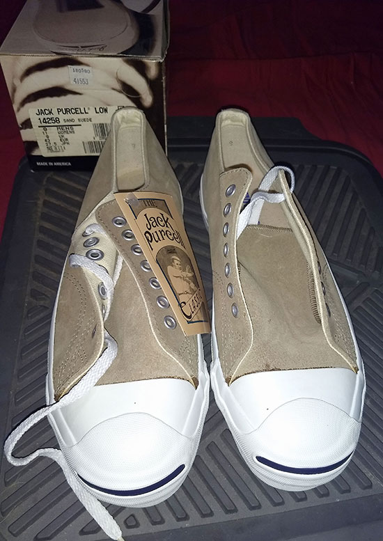 Original M14258 Vintage USA Jack Purcell Converse NOS NIB Sand Suede 9M