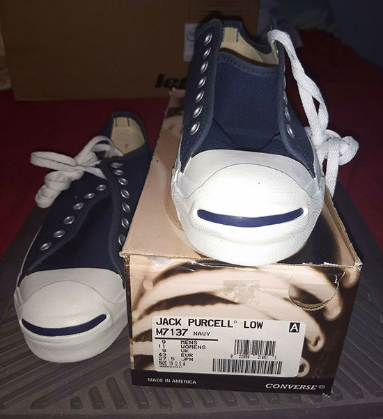 M7137 Vintage Original USA Converse Jack Purcell Navy Canvas NOS NIB Men's Sneakers 9M