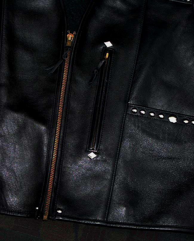 Lost Worlds Studded Horsehide Motorcycle Vest