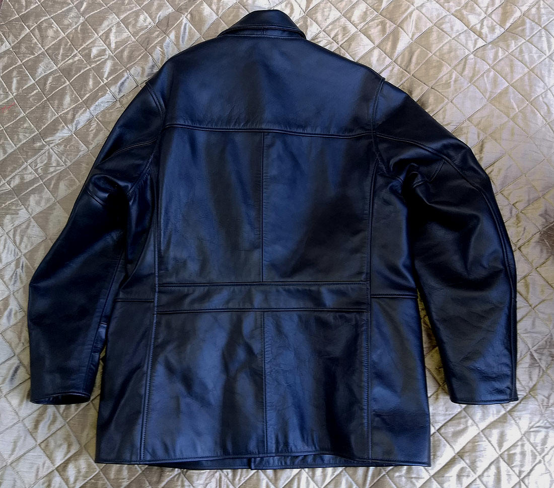 Rear Shot Hemi 1970s Horsehide Leather Car Coat