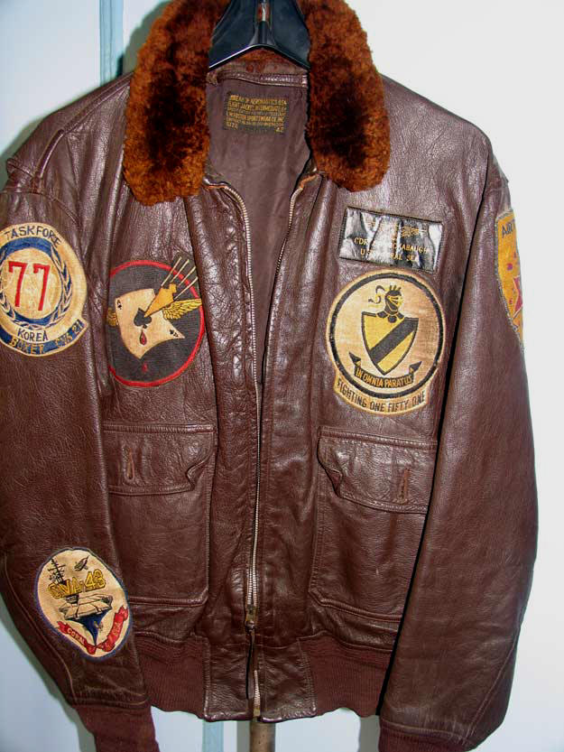 Original G-1 Flight Jacket Korean War Cdr. J.M. Rickabaugh VF-151 CVA-21 Air Task Group One