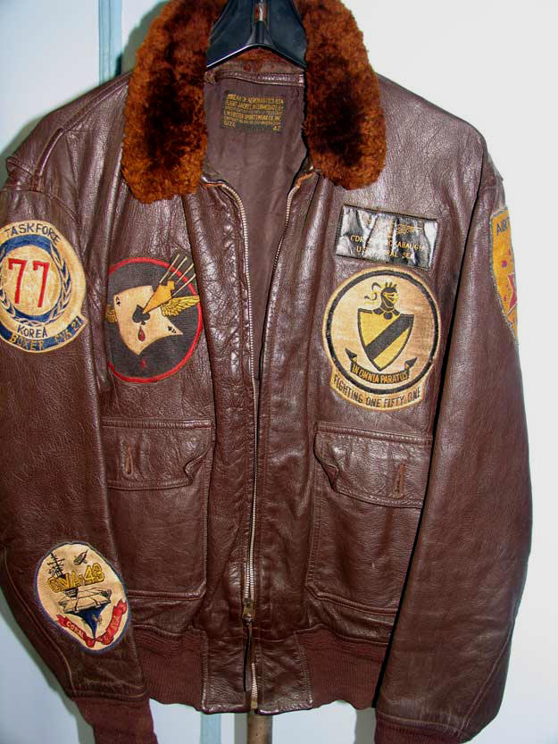 Original G-1 Flight Jacket Korean War Cdr. J.M. Rickabaugh VF-151 CVA-21 Air Task Group One