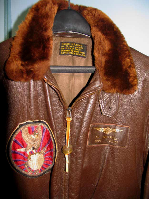Original Korean War G-1 Flight Jacket VMJ-1 Captain James Parciarelli USMC F2H Banshee